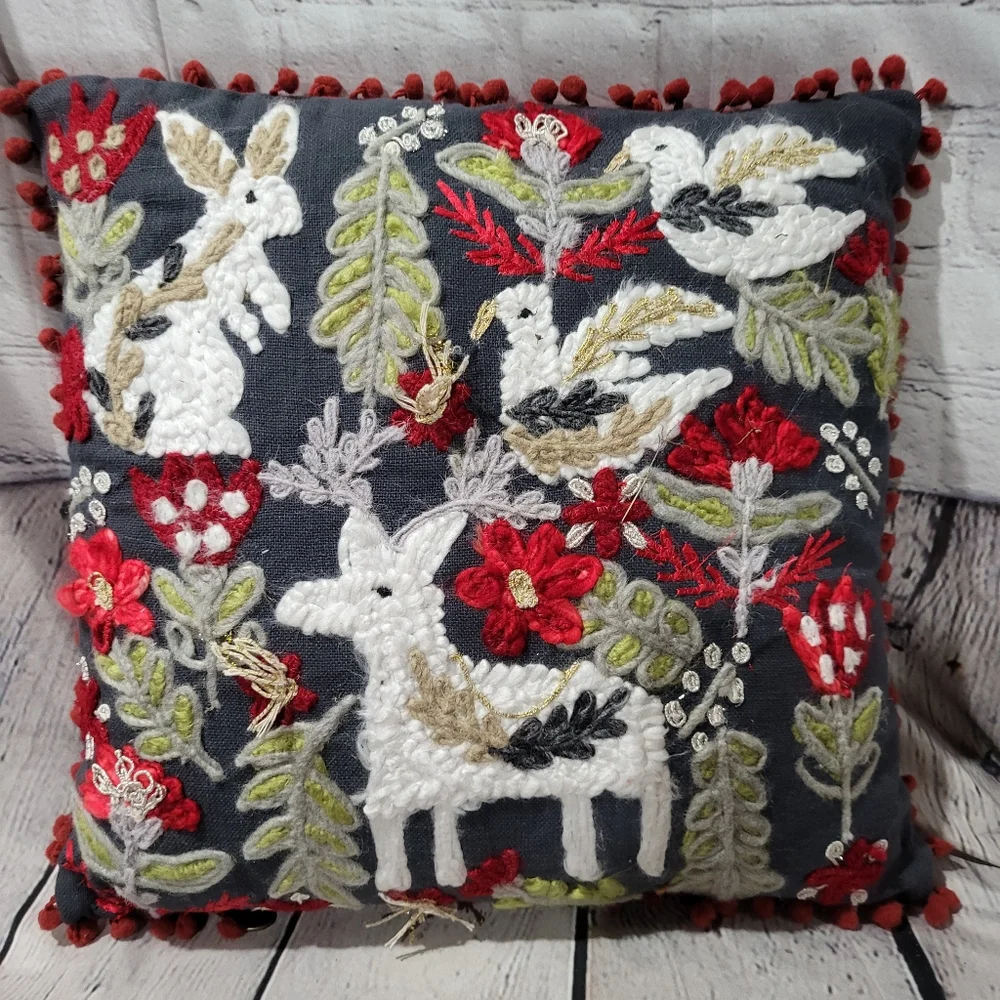 Woodland Animal Throw Pillow